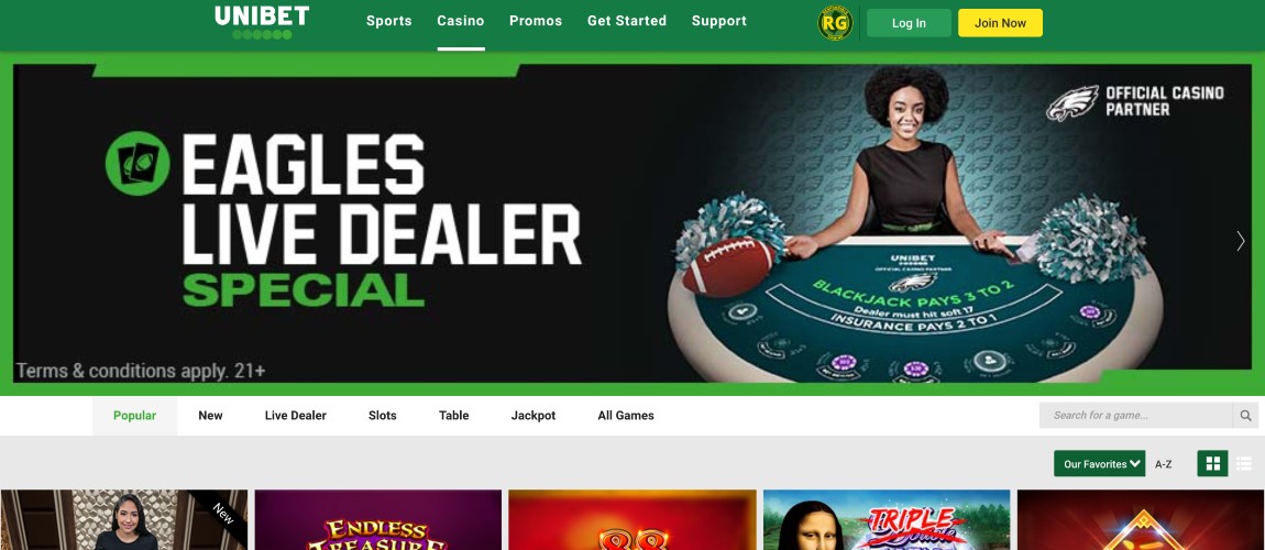 Unibet Eagles Live Dealer
