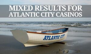 new jersey beach lifeguard boat in front of atlantic city casinos