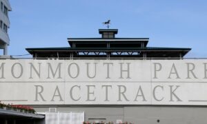 monmouth park racetrack outside sign horse racing sports betting
