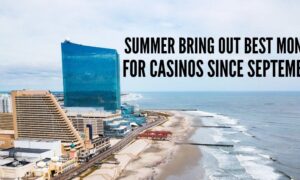 atlantic city skyline along beach