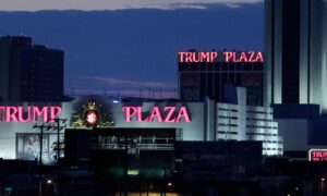 trump plaza atlantic city at night