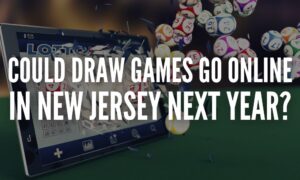 lottery balls flying out of tablet screen