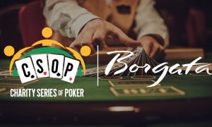 poker table at borgata atlantic city with logo for charity series of poker