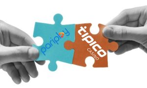 puzzle pieces with logos of tipico online casino and pariplay for a story on their new jersey online casino partnership