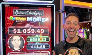 Photo in casino of Brian Christopher, a slots influencer who supports the smoke-free casino movement in Atlantic City, New Jersey