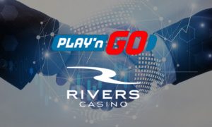 Image of two businessmen shaking hands for a story on Play'n GO and BetRivers entering into a New Jersey online casino partnership
