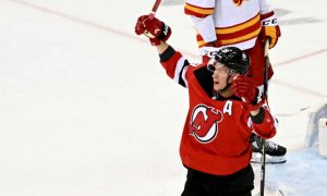 The New Jersey Devils' Ondrej Palat for a story on New Jersey sports betting revenue in January 2024