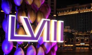 Logo for Super Bowl 58 for a story on New Jersey sports betting revenue for the 2024 Super Bowl