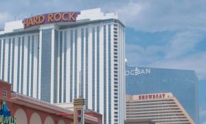 Shot of Hard Rock, Showboat and Ocean Casino Resort for a story on beach bars closing this summer due to beach erosion