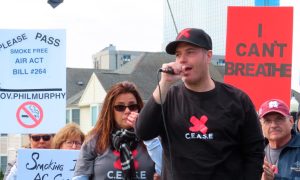 CEASE'S Peter Naccarelli participates in a rally to ban smoking in Atlantic City casinos, also teasing 