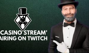 Image of PlayStar Casino logo with top hat for story on PlayStar launching Twitch streaming show with three New Jersey hosts