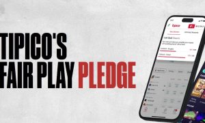 Image of a phone with Tipico Sportsbook interface for a story on a new Fair Play Pledge