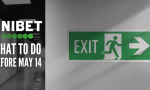 Image of an exit sign for a story on what Unibet customers should do in New Jersey before it closes up shop on May 14