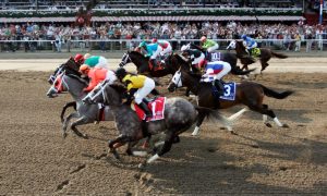 Horses start at Saratoga Race Course, site of the 2024 Belmont Stakes