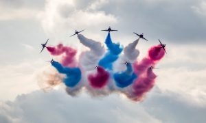 Image of planes in the sky for a story on the 2024 Atlantic City Airshow being cancelled, and the event's future being in doubt.
