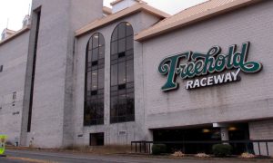 Exterior of Freehold Raceway horse racing track.