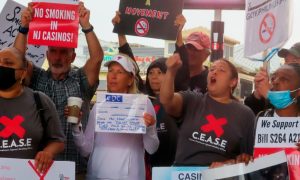 CEASE members protesting for a smoking ban in Atlantic City casinos