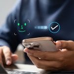 Smartphone showing a facial scan icon and verification checkmark