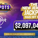 Hard Rock Bet Casino graphic showing New Jersey jackpot win of $2,097,043.30
