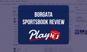Borgata Sportsbook Review: Sports betting homepage featuring live betting markets, wagering odds, and PlayNJ logo