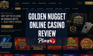 Golden Nugget Casino Review: Online casino homepage with slots, table games, jackpots, and welcome bonus promotion