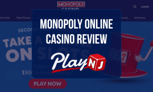 Monopoly Casino Review: Website homepage displaying casino game categories, promotional banner, and Monopoly-themed casino interface