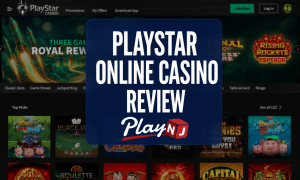 PlayStar Casino Review: Online casino homepage showcasing slot games, table games, and featured promotions