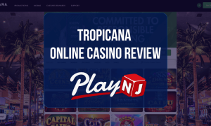 Tropicana Casino Review: Online casino homepage showcasing slots, jackpots, live dealer games, and Caesars Rewards integration