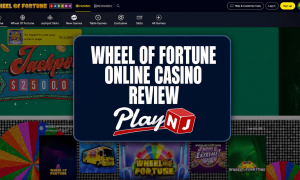 Wheel of Fortune Casino Review: Online casino homepage showcasing Wheel of Fortune slots, jackpots, and featured games