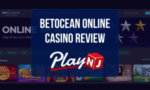 BetOcean Casino Review: Website homepage displaying casino categories, featured games, and rewards-themed banner