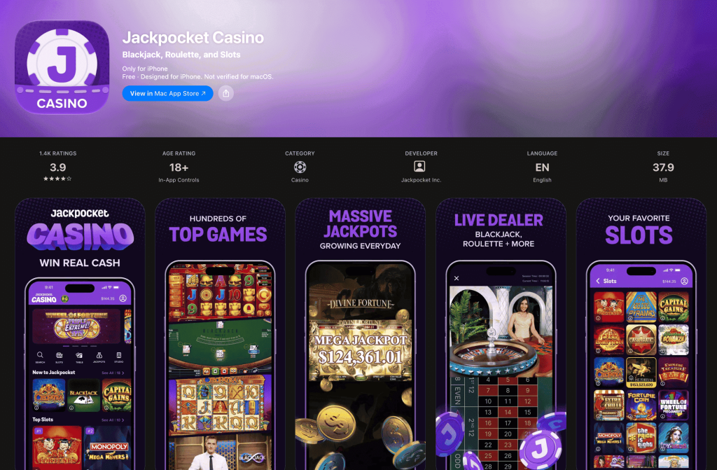 JackPocket Casino app store rating