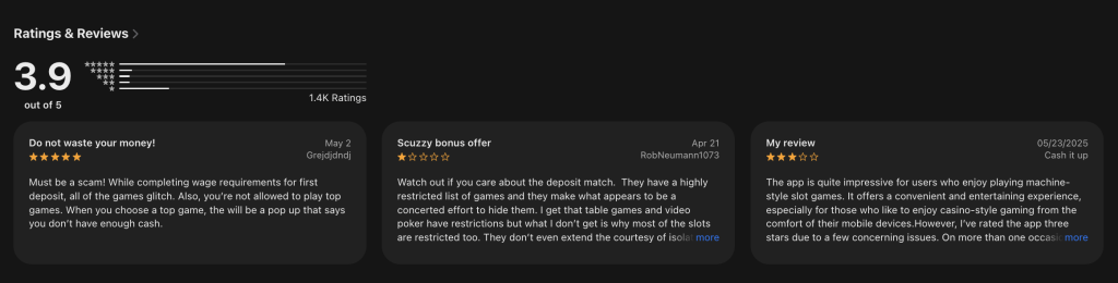 JackPocket Casino app store reviews